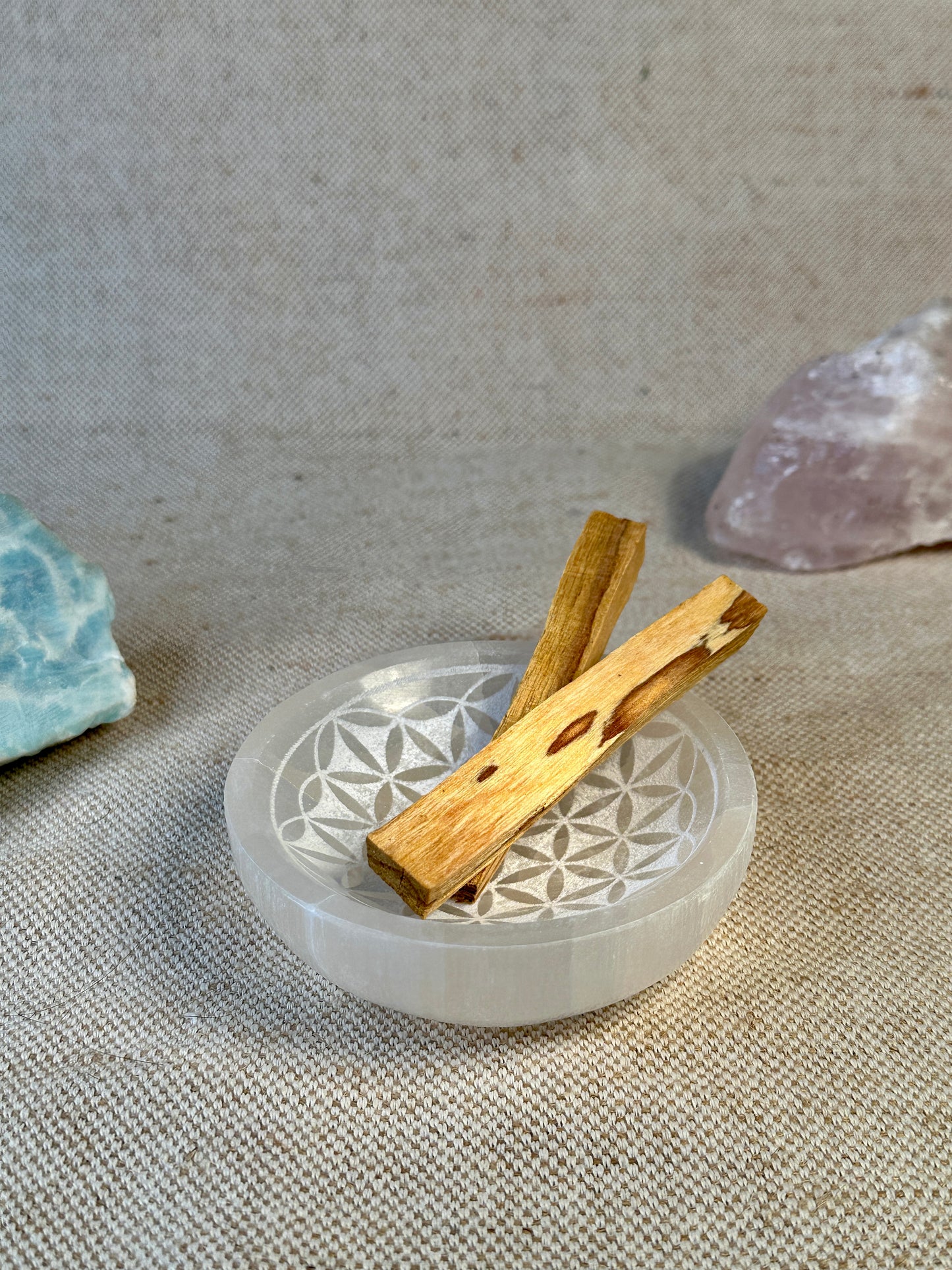 Sélénite - Coupelle Fleur de Vie - 10cm