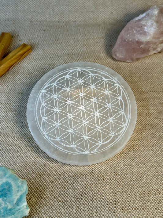 Sélénite - Fleur de Vie - 14cm