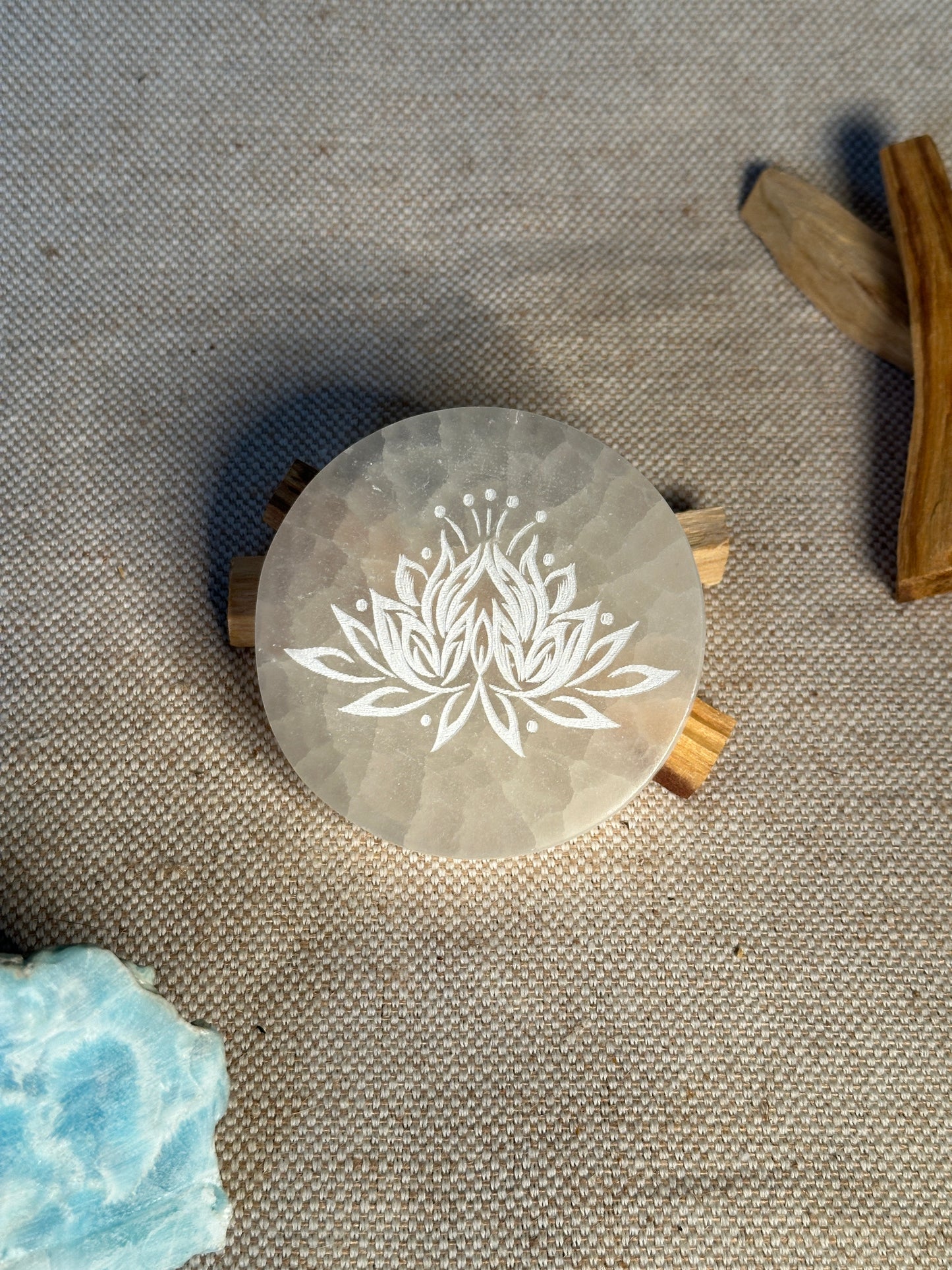 Sélénite - Lotus - 8cm