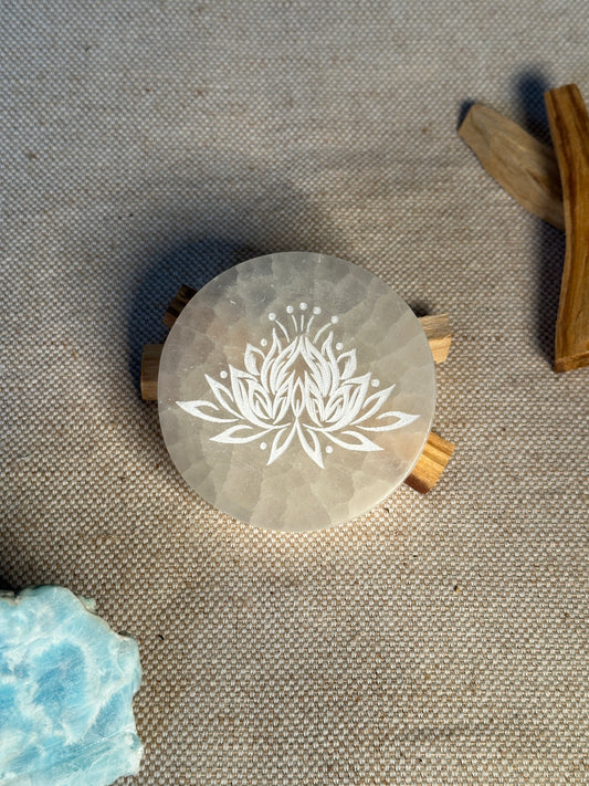 Sélénite - Lotus - 8cm